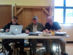 Casting directors Bruce Frasier (left), Don Connelly (center), and producer Steve Carlyle (right) oversee the audition process.
