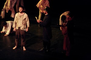 Jean Valjean, played by Chase Edward McCall, has been granted parole by Inspector Javert, played by Cullen Ries.