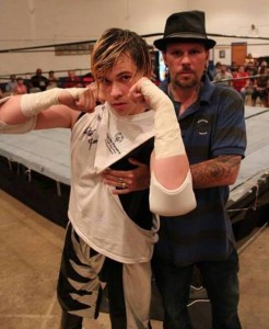 James poses with father during LRW's widely successful 350+ crowd charity show. Photo courtesy of Devon James.