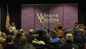 The NC Supreme Court justices speak to WCU community, March 28, 2015. Photo by Mark Hasket, WCU Office of Public Relations.  