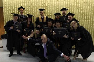 The new graduates from Communication department. Among them many editors and contributors to the Western Carolina Journalist. Photo by Hunter Bryn. 