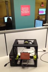 3D printer for student use in 3DU section of the library. 