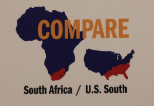 The exhibit uses this geographic comparison of South Africa and the U.S. South to describe the similarities and differences between them. 