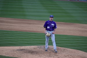 Brendan Nail after striking out the last batter to close the inning. Photo by Becca Ross