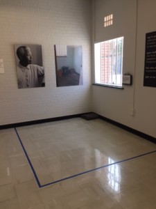 A recreation of Nelson Mandela's prison cell layout on Robben Island. Photo credit: Haley Smith 