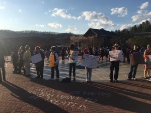 Students at Western Carolina University and faculty protest to support Black Lives Matter - Monday, April 4 - Photo by Alec Simkiss