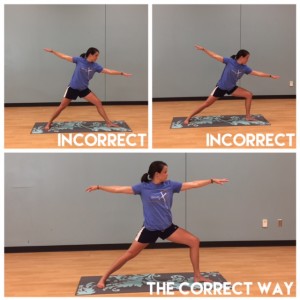 Birek demonstrates Warrior II, one of the yoga poses that are commonly done incorrectly, and shows how to do it right. Photos by Haley Smith. 