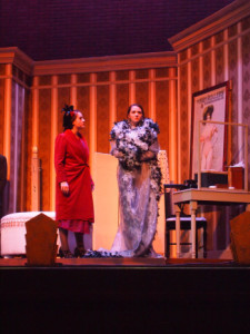 Elena Cope (left) and Kylee Verhoff (right) in the production "Gypsy" April 13, 2016. Picture by Will Richards.