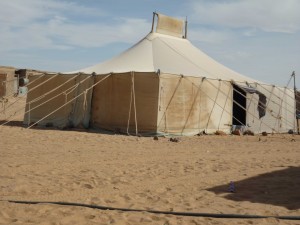 One of the refugee camps tents. Photo provided by Booth 