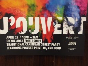 J'Ouvert flyer posted around the campus of Western Carolina University.