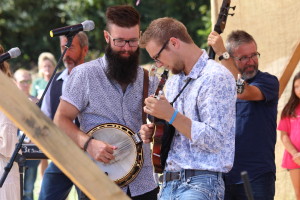 Mountain Faith band members Brayden McMahan and Cory Piatt playing to the crowd. Photo by Calvin Inman