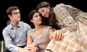 From left to right, Sasha (Ben Sears), Svetlana (Illiana Garcia), and Younger Nastya (Kelly McCarty). Photo by Randall Holcome. 