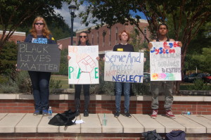 WCU students on silent protest, Sept. 23, 2016. Photo by Ashley Kairis.
