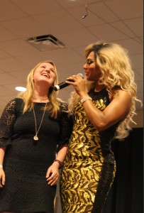 Host Shangela brings audience members on stage to get to know them. Photo by Imani Stewart. 