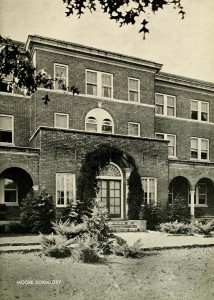 Moore Dormitory in 1933. Photo courtesy of WCU digital yearbook collection. 