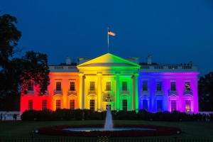 The White House beamed with lights of support the night of last year's Supreme Court ruling. Photo courtesy of NY Daily News