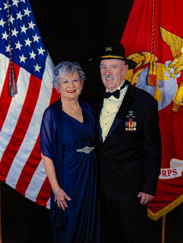 Marsha Lee and Tom Baker at Marine Ball